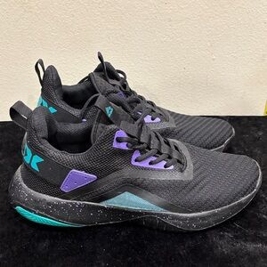 Reebok Black Sneakers with Teal & Purple Accents